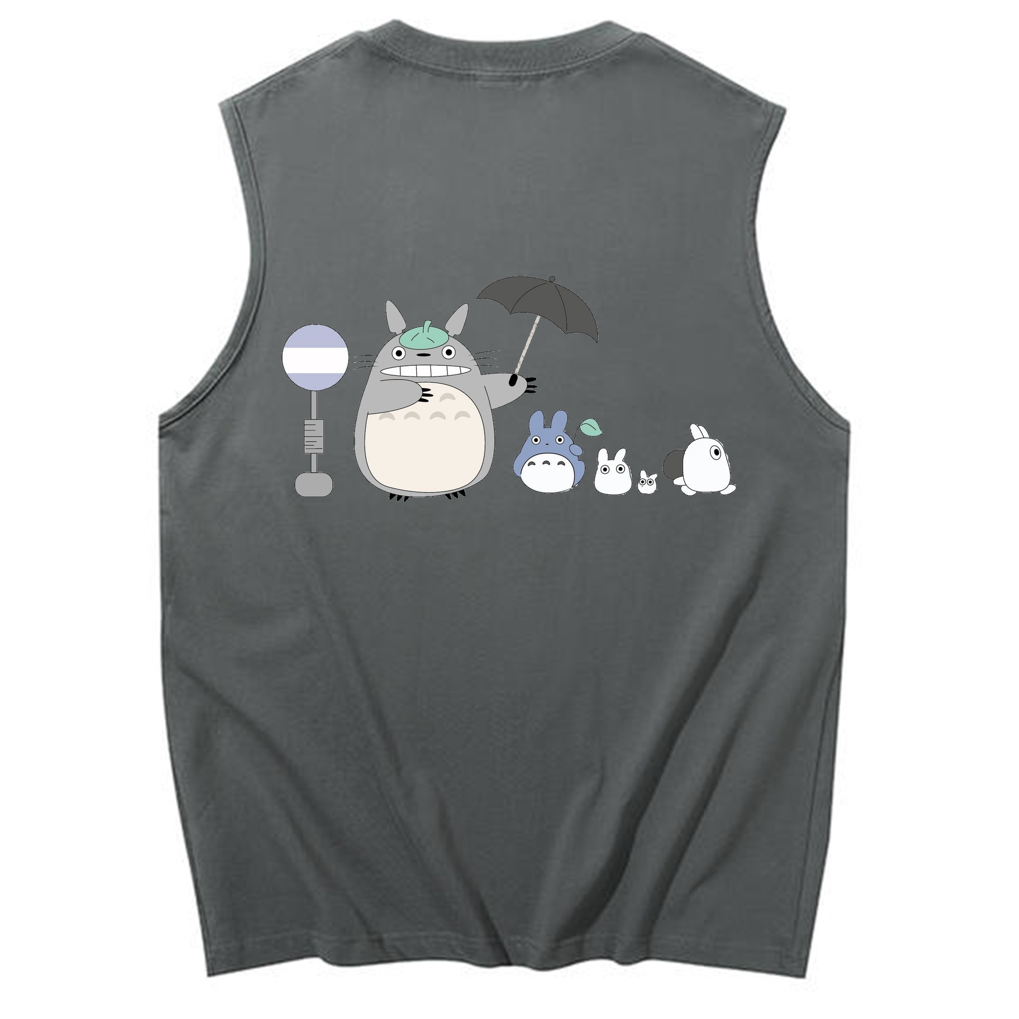 （画像用） となりのトトロ 草壁メイ 草壁サツキ My Neighbor Totoro Satsuki Kusakabe Mei Kusakabe コットン100％タンクトップ（背面プリント）